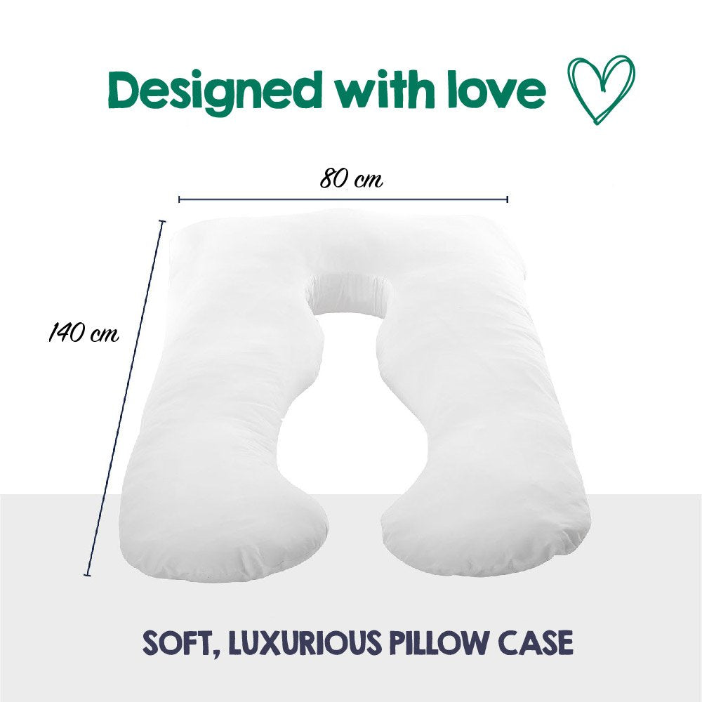 Australian Made Pregnancy/Maternity/Nursing Pillow Body Feeding Support (Pillowcase Included) (White)