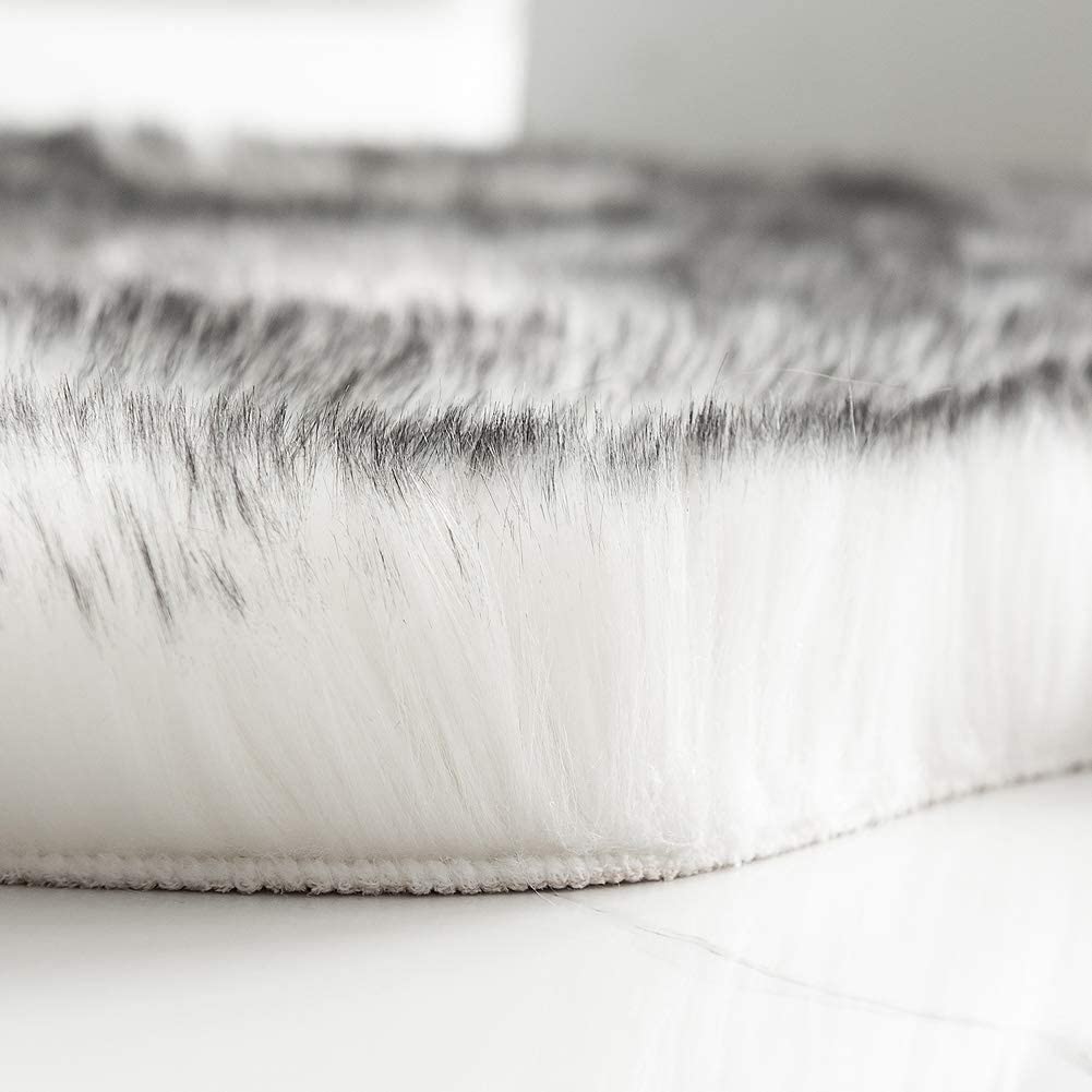 Soft Faux Sheepskin Fur Rug Fluffy Area Rug Floor Mat Luxury Carpets Chair Cover Seat Pad Shaggy Rug for Bedroom Sofa Living Room (2x5 Ft Sheepskin)