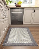 Kitchen Floor Mats for in Front of Sink Kitchen Rugs and Mats Non-Skid Twill Kitchen Mat Standing Mat Washable (24"x40"） (Grey)