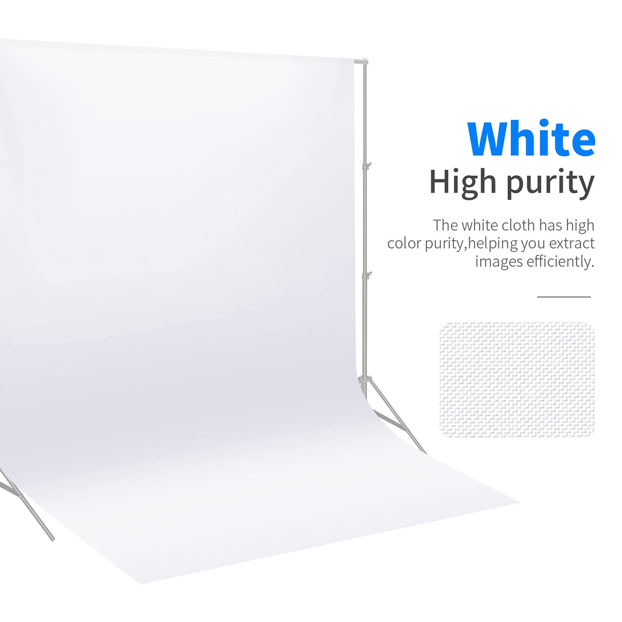 10 x 20FT / 3 x 6M PRO Photo Studio 100% Pure Polyester Collapsible Backdrop Background for Photography,Video and Televison (Background ONLY) - White