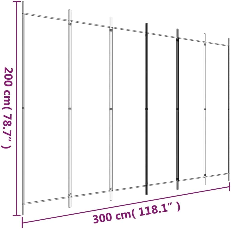 6-Panel Room Divider Living Room Bedroom Partition Privacy Protection Screen Room Separator Folding Dressing Wall Anthracite Fabric