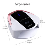 UV LED Nail Lamp 96W Rechargeable,Cordless Professional Nail Dryer Gel Nail Polish Curing Lamp,4 Timer Setting LCD Display Auto Sensor Nail Lights,Nail Art Manicure Tools for Home and Salon