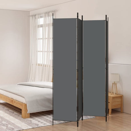 4-Panel Room Divider Living Room Bedroom Partition Privacy Protection Screen Room Separator Folding Dressing Wall Anthracite Fabric