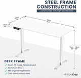 Electric Motor Height Adjustable Standing Desk, 110 x 60 cm, Ergonomic Stand Up Desk, Adjustable Computer Sit Stand Desk Stand