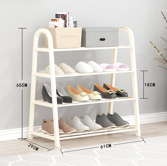 Simplicity A-Shaped 4 Tier Shoe Rack- Shoe Storage Organiser (White)