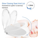 Non Electric Bidet Seat Toilet Seat with Self Cleaning Dual Nozzles Separated Rear & Feminine Cleaning Natural Water Spray, Soft Closed Toilet Seat, Easy DIY Installation (D Shape)