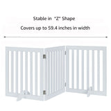 Large Free Standing Dog Gate, Extra Tall Safety Wood Pet Gate, Indoor Foldable Dog Gate, Expands up to 152cm Wide 91cm, Doorway Pet Barrier, White