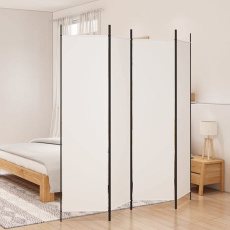 4-Panel Room Divider Living Room Bedroom Partition Privacy Protection Screen Room Separator Folding Dressing Wall White Fabric