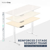 Electric Motor Height Adjustable Standing Desk, 110 x 60 cm, Ergonomic Stand Up Desk, Adjustable Computer Sit Stand Desk Stand (White + Lightbrown, 43 Inch)