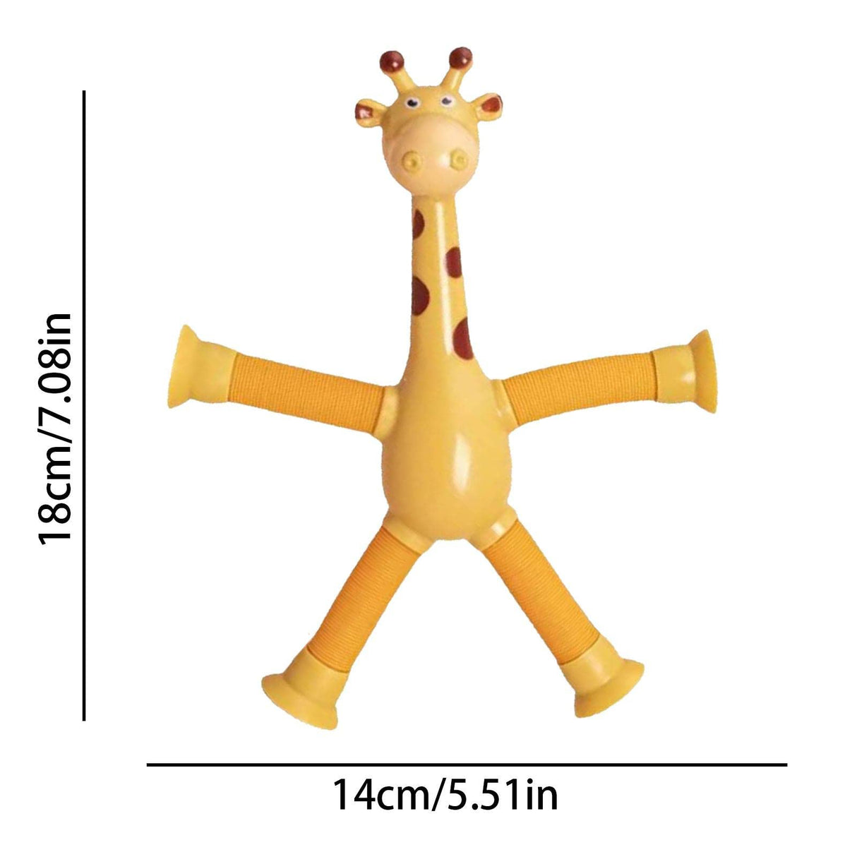 Pop Tubes Fidgets Toy Set,4Pcs Giraffe Pop Tube Sensory Toys,Telescopic Suction Cup Giraffe Toy Educational Stress Relief Fidgets Tubes Toy,Parent-Child Interactive Decompression Toy, Boy Girl