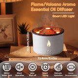 Volcano Humidifier, Ultra Silent Flame Diffuser Humidifier 360ML, Jellyfish/Flame 2 Mist Mode Aromatherapy Humidifier, Waterless Auto Off Air Night Light Bedroom Office, Yellow