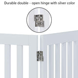 Large Free Standing Dog Gate, Extra Tall Safety Wood Pet Gate, Indoor Foldable Dog Gate, Expands up to 152cm Wide 91cm, Doorway Pet Barrier, White