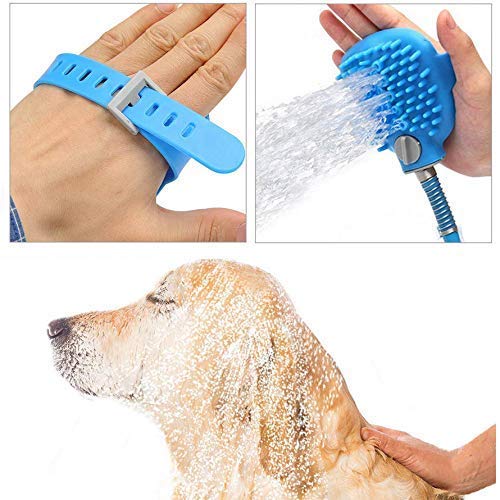 Pet 2-in-1 Brush Bathing Tool Adjustable Bath Glove Dog Cat Horse Cleaning Shower Massager Head Bath Brush Sprinkler Puppy Wash Sprayer Comb Grooming