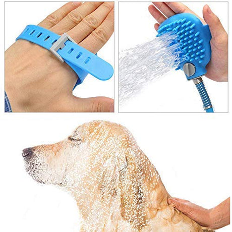 Pet 2-in-1 Brush Bathing Tool Adjustable Bath Glove Dog Cat Horse Cleaning Shower Massager Head Bath Brush Sprinkler Puppy Wash Sprayer Comb Grooming