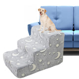 Pet Stairs for High Beds and Couch, 3-Step Pet Stairs, High-Density Foam, Non-Slip Washable Cover