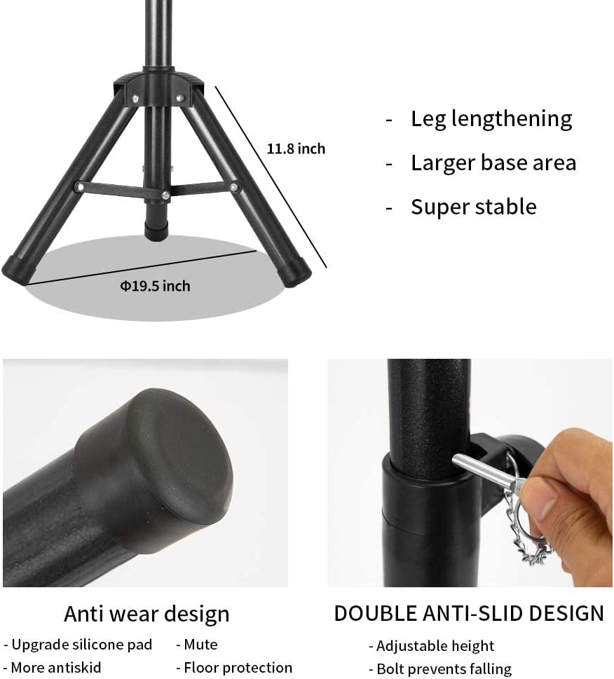 Wig Stand Tripod Mannequin Head Stand Heavy Duty Wig Stand Tripod Cosmetology Mannequin Wig Stand for Styling(Black Tripod With Tray,Maximum Height 55 Inches，Mannequin Head Not Included)