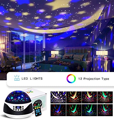 Night Lights with Music & Timer, Star Light Constellation Projector, Sound Machine for Baby Sleeping