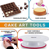 Cake Decorating Supplies, 500 PCs Cake Decorating Kit 3 Springform Cake Pans, 48 Piping Icing Tips, 7 Russian Nozzles, Cake Rotating Turntable, Chocolate Mold, Baking Supplies, Cake Baking Tools