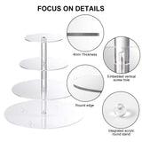 Cupcake Stand, 4-Tier Round Acrylic Cupcake Display Stand Dessert Tower Pastry Stand for Wedding Birthday Theme Party- 15.7 Inches (Transparent)