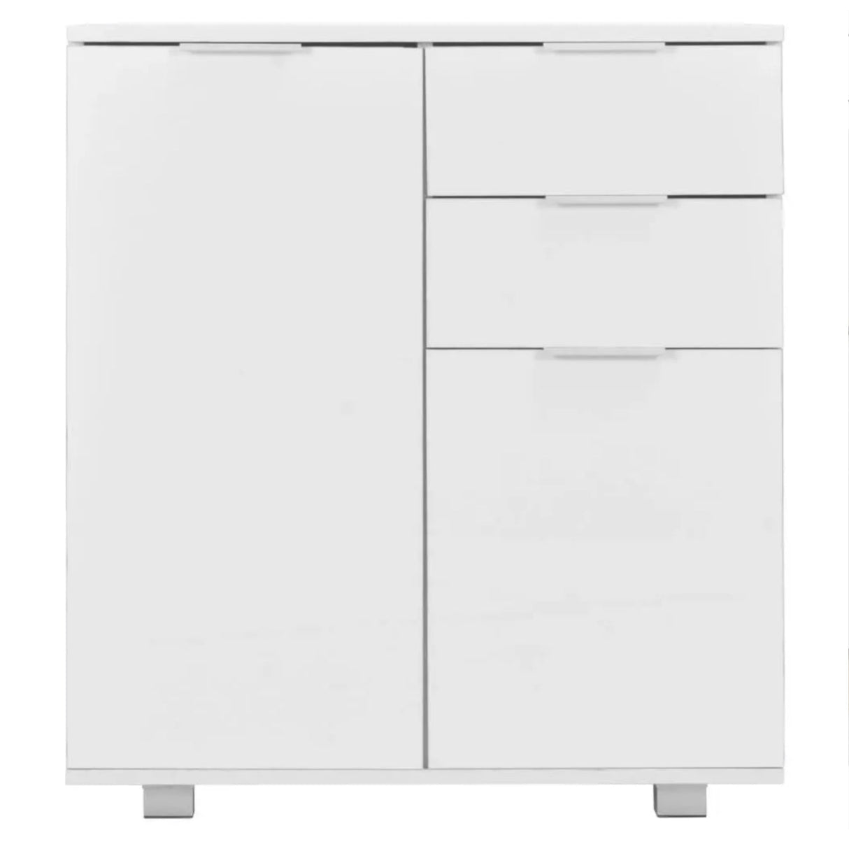 High Gloss Side Cabinet With 2 Door Drawer Sideboard Storage Modern Furniture