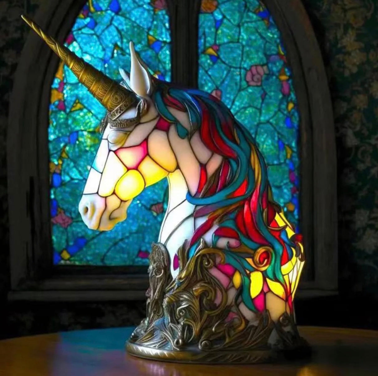 Unicorn Table Lamp Decor Cartoon Night Light Tablescape Decorations Desk Lamp