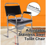 Elderly/Pregnant/Disability Aid Adjustable S/S Easy Commode Seat