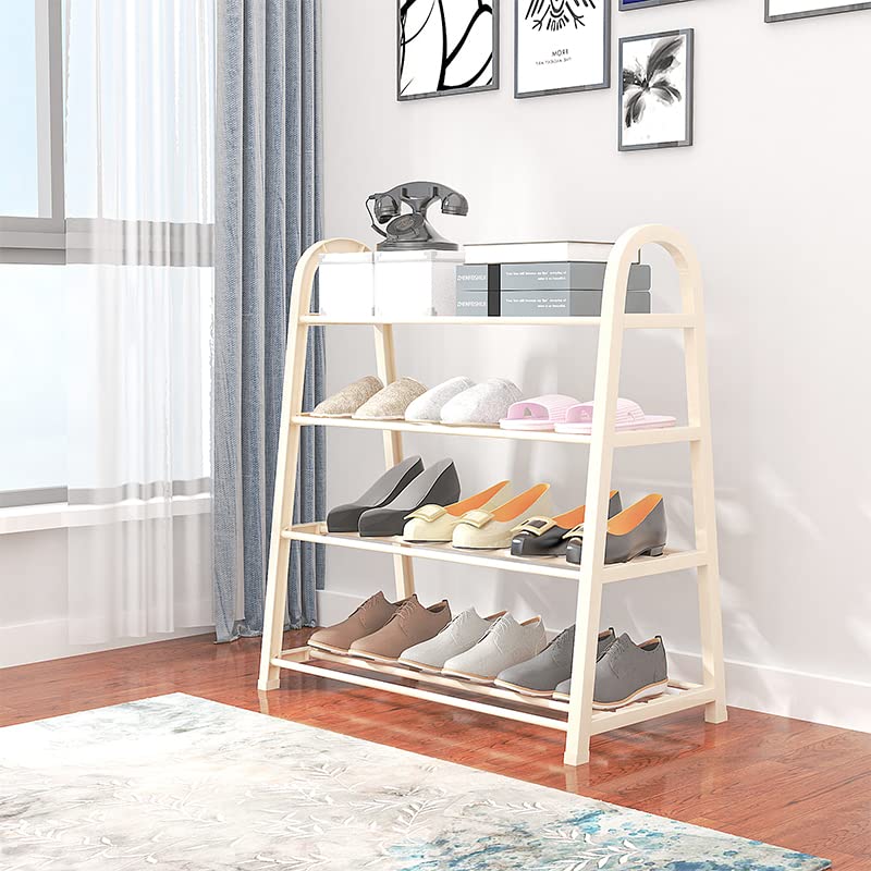 Simplicity A-Shaped 4 Tier Shoe Rack- Shoe Storage Organiser (White)