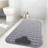 Shower Mat Non Slip Bathtub Mat, Cloud Foot Massage Area, Flexible Soft Massages Your Soles Effectively,Eco-Friendly TPE Anti-Drop for Tub with Suction Cups Bathroom Foot Mats , Grey, 70 X 40CM