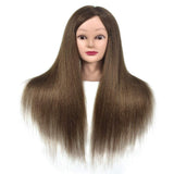 Female Cosmetology Mannequin Head with 90% Human Hair 20" Manikin Head for Hairdressing