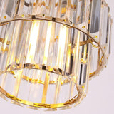 Mini Chandelier Crystal Chandeliers Lighting Flush Mount Ceiling Light Double-Layers Crystal Modern Chandelier Lighting Fixture for Bedroom Hallway Bar Kitchen Bathroom(Gold)