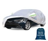 6 Layers Car Cover Waterproof All Weather, Outdoor Car Covers for Automobiles with Zipper Door, Hail UV Snow Wind Protection, Universal Full Car Cover