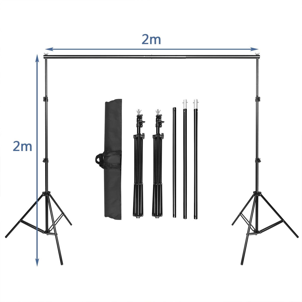 Photography Softbox Backdrop Lighting Kit, Abeststudio 2X 25W LED Soft Box Continuous Lighting kit Green Black White Gray Backdrop Background Stand System for Studio Photography and Video Lighting