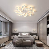 Modern Flush Mount Ceiling Light 86W Dimmable Led Bedroom Ceiling Lighting Fixture, 8-Head Acrylic White Chandeliers Ceiling for Living Room, Kids Room, Bedroom