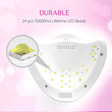 48W UV LED Nail Lamp,with Sensor,4 Timer Setting for Gel Fingernails Toenails,LED Display,Professional Nail Polish Curing Light Suitable for Novices,Home and Salon,Detachable Magnetic Tray