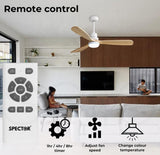 Ceiling Fan 52'' DC Motor with Light LED Remote Control 5 Speed Walnut Wood Blades Reversible for Summer Winter Black