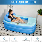 Portable Folding Inflatable Bathtub,with Pedal Air Pump,Inflatable Adult Bath Tub,for Adult Senior Shower Inflatable Pool Bathroom Home SPA (High-Density PVC)