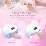 48W UV LED Nail Lamp,with Sensor,4 Timer Setting for Gel Fingernails Toenails,LED Display,Professional Nail Polish Curing Light Suitable for Novices,Home and Salon,Detachable Magnetic Tray