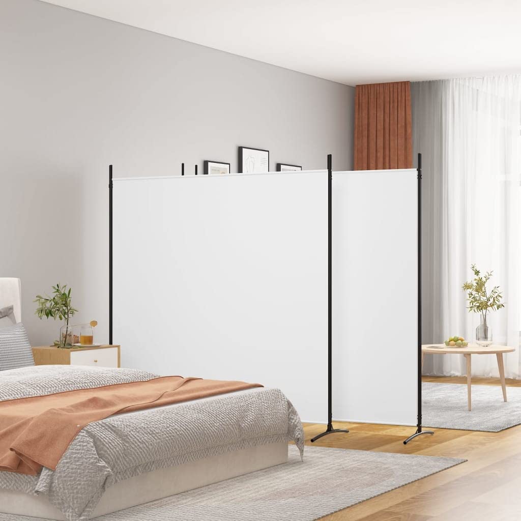 4-Panel Room Divider Living Room Bedroom Partition Privacy Protection Screen Room Separator Folding Dressing Wall White Fabric