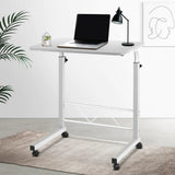 Laptop Desk Table Height Adjustable Wooden Bed Side Table 60CM White