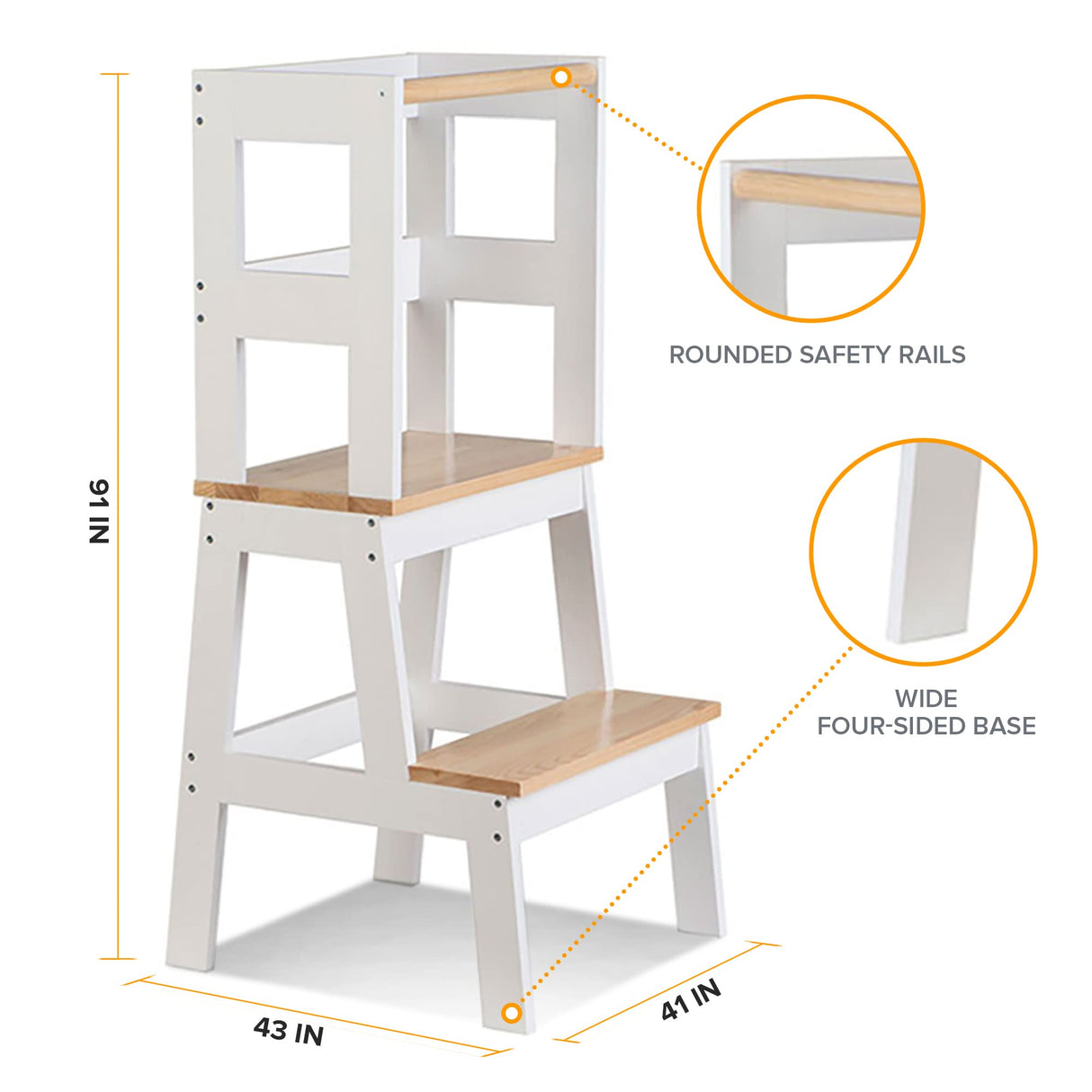 Kitchen Helper Tower Stable and Safe Smart Design - Multi-use Step Stool