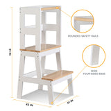 Kitchen Helper Tower Stable and Safe Smart Design - Multi-use Step Stool