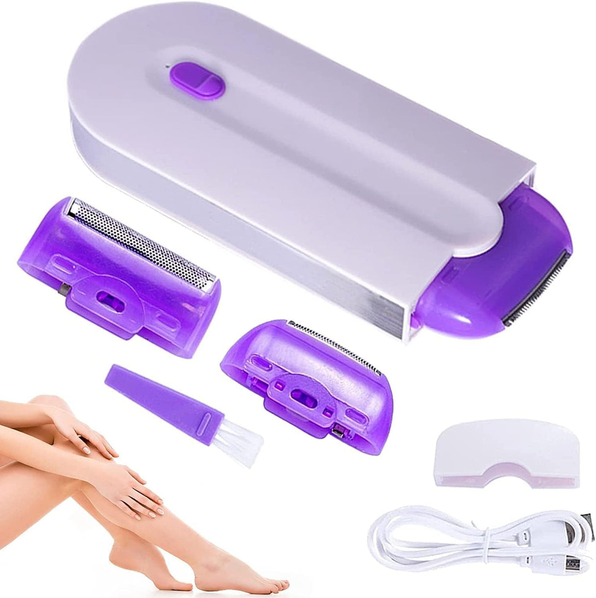 Laser Rechargeable Epilator Remover, Fast Painless Hair Removal Tool Manual Shaver, Household Electric Epilator, Induction Blue Light Epilator, Painless Hair Removal Skin Exfoliator Removal Tool