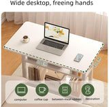 Adjustable Height Standing Large Desk,Portable Laptop Computer Desk,Office Furniture Small Spaces Desk Sofa Bedside Desk Learn Play Game Desk,Wheels Movable Storage Desk