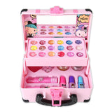 33PCS Kids Makeup Toy Kit, Washable Princess Pretend Play Makeup Beauty Toy Set Real Cosmetic, Safe & Non-Toxic Portable Makeup Box for Girls Over 3 Years Old