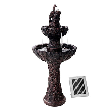 Gardeon Water Solar Fountain Outdoor Bird Bath Peacock Cascading