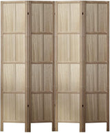 Room Divider Screen 4 Panel Foldable Wooden Divider Jade Brown