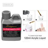 42 Acrylic Powder 120ml Liquid Nail Form Glitter File Glue Brush Rhinestone Clipper French Tips Nail Art Set