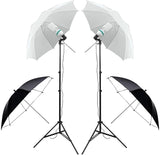 Photography Studio Backdrop Kit 2X 135W Continuous Lighting Kit 4 Umbrellas 4 Backdrops (White,Green,Black,Gray) 2x3m Background Support Stand System