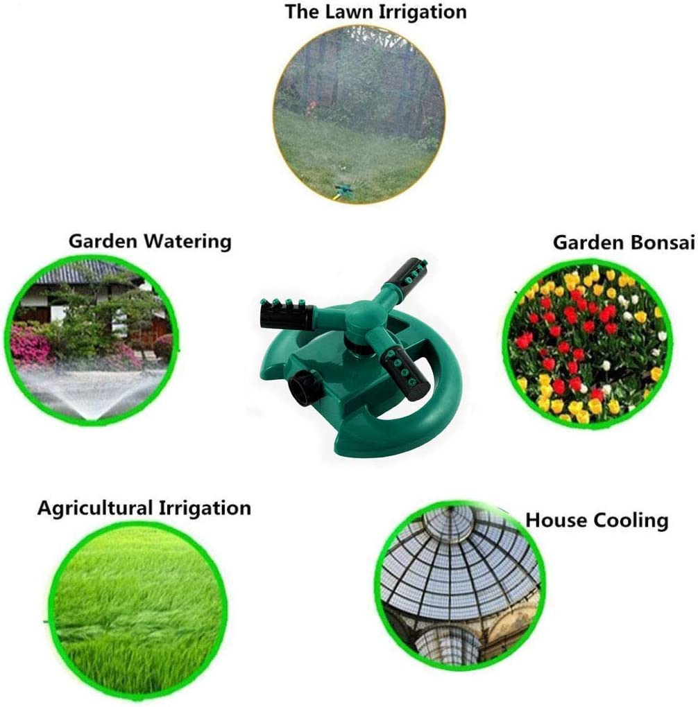 Durable Lawn Sprinkler, Water Sprinklers for Garden, Lawn, Yard, Flower Grass Plant Park, Automatic 360 Degree Rotating Sprinkler Irrigation System, Adjustable Spray Angle and Distance (Round 1)