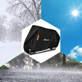 Motorcycle Cover, Waterproof Durable Tear Resistant Motorbike Scooter Mopeds Cover All Season Protection from Snow Dust UV with Large Locking Hole Storage Bag for Honda, Yamaha, Suzuki, Harley